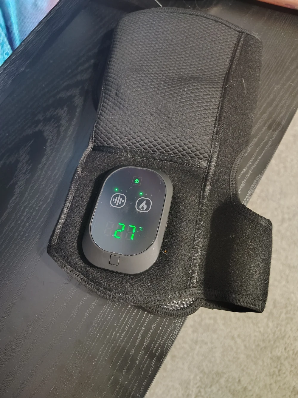 Black Electronic Wearable Therapy Device Belt